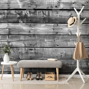 Tapeta Dovido Tapeta moderní imitace dřeva v černobílém