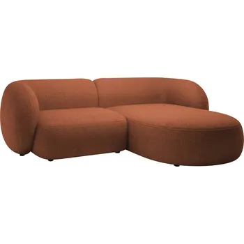 Pohovka Micadoni Terakotově oranžová bouclé rohová pohovka Kate 255 cm, pravá