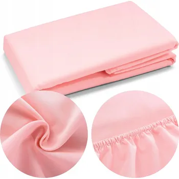 Prostěradlo Prostěradlo 160x200 s gumou, bavlněný satén BOLZANO, světle pudrová