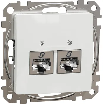 Elektrická zásuvka Sedna D/E - Datová zásuvka 2xRJ45 kat. 6A STP, Bílá