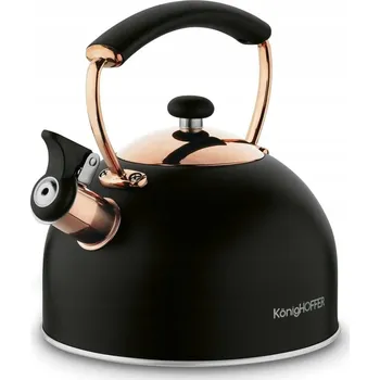 Varná konvice Könighoffer Morena konvice tradiční s píšťalkou 2,3 l rose gold černá