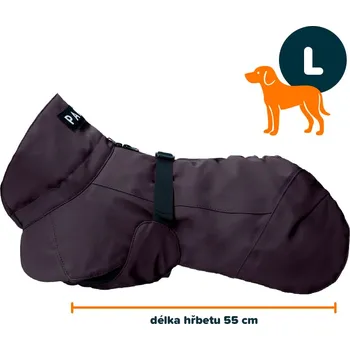 Obleček pro psa PAIKKA zimní bunda šedá L | 55 cm