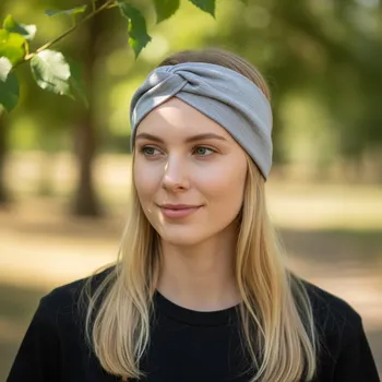 Čelenka Ebbie Bavlněná čelenka - ŠEDÝ MELÍR Velikost: L