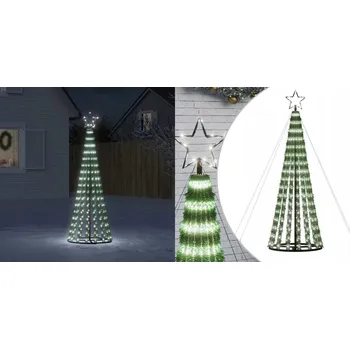 Vánoční stromek Kuželovitý vánoční stromek s 275 LED světýlky, studená bílá, 180 cm
