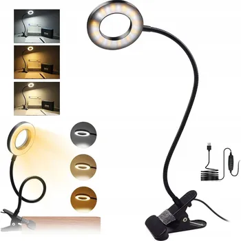 Lampička USB LAMPIČKA NA ČTENÍ LED S KLIPEM, 10 ÚROVNÍ JASU, PRO PRÁCI A STUDIUM