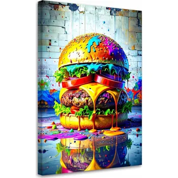 Obraz Obraz do kuchyně baru jídelny, Hamburger Jídlo 40x60