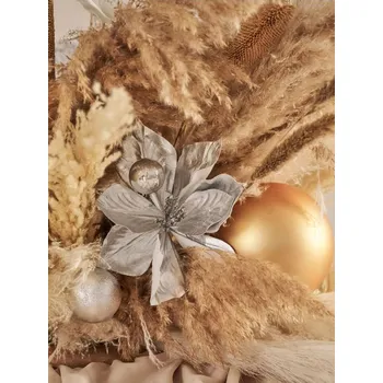 Vánoční dekorace Sinsay - Vánoční dekorace ve tvaru vánoční hvězdy - sříbrná - 743GF-SLV - 743GF-SLV-ONE