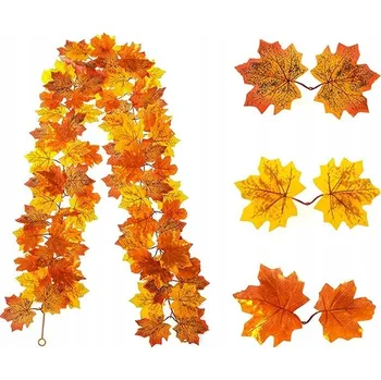 umělá květina UMĚLÉ LISTY GIRLANDA PODZIM PNOUCÍ ROSTLINA BAREVNÉ LISTY DEKORACE OZDOBA