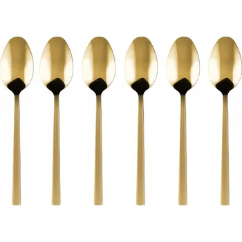 Příbor SADA 6 ZLATÝCH LŽIČEK NA ČAJ PIANO GOLD KULIG 14,8 CM