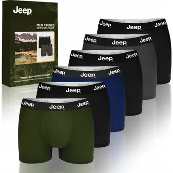 Boxerky JEEP Pánské boxerky Sada Klasické Tmavé Bavlna Balení 6 Kusů vel. M