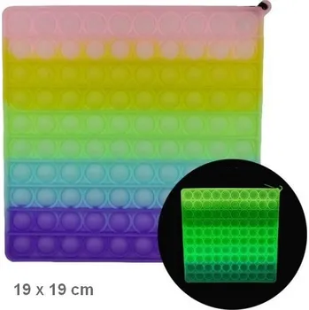 POP IT Pop it Antistresová hračka Čtverec 19 cm Svítící ve tmě