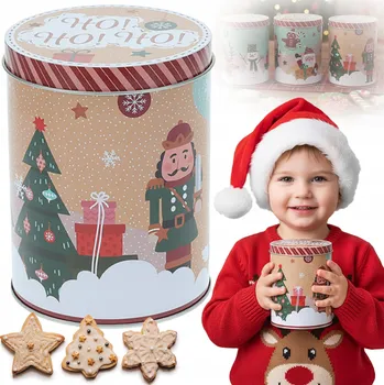 Vánoční dekorace Dóza na Perníky Cukroví Vánoční 10x14 cm Sváteční Dekorativní