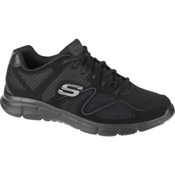 Pánská móda Černé pánské tenisky SKECHERS Satisfaction 58350-BBK Velikost: 40