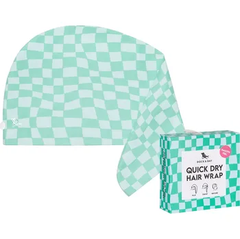 Dock & Bay, Turban na vlasy Dock & Bay, šachovnicový vzor, zelený - Formadore