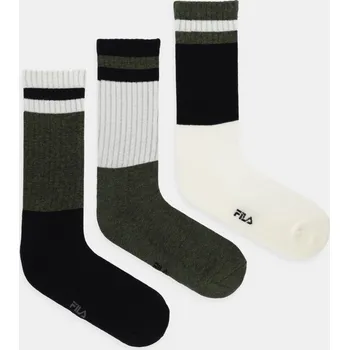 Pánské ponožky Ponožky Fila 3-pack zelená barva, F5370 87X, vel. 43/46