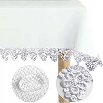 ubrus Ubrus odolný proti skvrnám s krajkou Łóżkoholicy 140x240 cm bílý