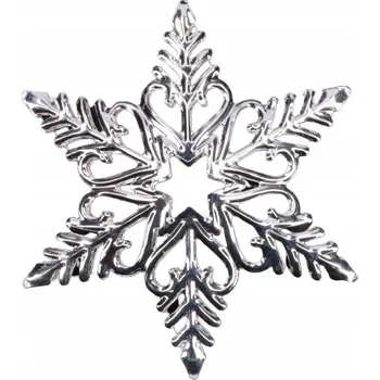 Vánoční dekorace Ozdoba na zavěšení sněhová vločka kovová glamour 1 Ks