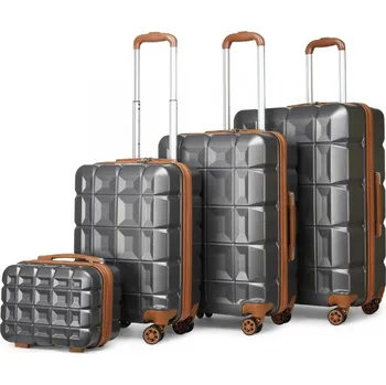 Kono K2292L Sada kufrů 4ks spinner 29cm 54cm 62cm 72cm Šedá ABS