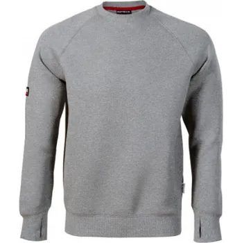 Pánská mikina RIMECK Mikina Vertex přes hlavu 80 % bavlna, 20 % polyester Barva: Šedý melír tmavý, Velikost: L