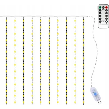 Vánoční dekorace LAMPIČKY SVĚTELNÝ ZÁVĚS LED PILOT 3x3 BÍLÁ TEPLÁ