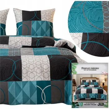 Povlečení POVLEČENÍ Maria povlaky na polštáře 70x80 sada 160x200 3 dílné SATÉNOVÉ geometrické