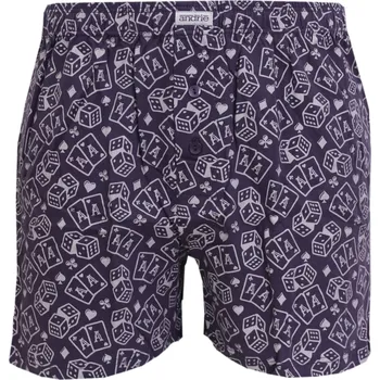 Boxerky Pánské trenky s potiskem kostek a karet Andrie PS5926 navy velikost L-50/52