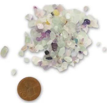 Tromlovaný skleněný zlom - mix barev imitace jadeit 30g