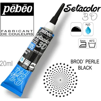 3D puzzle Kontura 3D SETACOLOR BROD´PEARL. Výrobce Pebeo. Barva 205 BLACK.