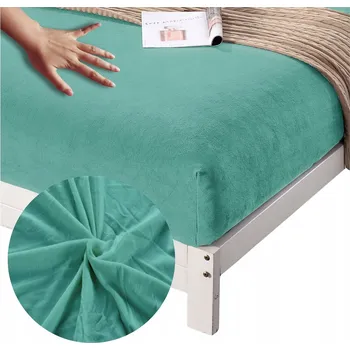 Prostěradlo PROSTĚRADLO měkké PLYŠOVÉ mikrovlákno 140x200 +28cm s gumou MEDVÍDEK ZELENÉ