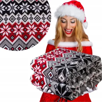 Přehoz na lůžko Vánoční deka 160x200 přehoz na postel pohovku gauč MIKROVLÁKNO Donato 160x200 červená