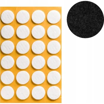 Podložka pod nábytek Filcové podložky ČERNÉ, kulaté, 22 mm - 24 ks