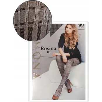 Dámské punčochy MONA Rosina punčocháče VZOROVANÉ 60 DEN vel. 2-S