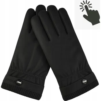 Rukavice PÁNSKÉ ZIMNÍ RUKAVICE ČERNÉ SPORTOVNÍ ZATEPLENÉ ELEGANTNÍ