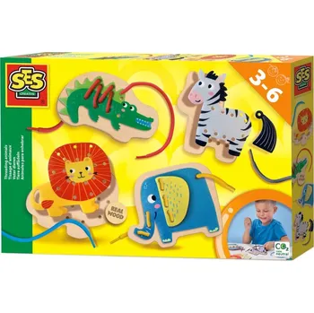 plyšák Alltoys Kreativní navlékací sada Džungle se zvířátky