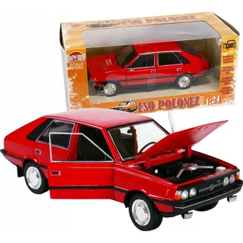 autíčko Kovový model auta FSO Polonez 1500 MR 1978 v měřítku 1:24 Welly ČERVENÝ