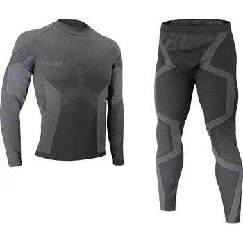 Pánské termoprádlo GREENICE Pánské funkční bezešvé termoprádlo GREE-4844 Barva: Šedá, Velikost: M/L