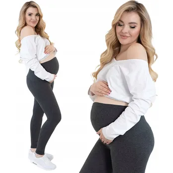 Dámské legíny Formommy těhotenské legíny dlouhé bavlna šedé velikost S