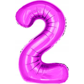 Balónek Fóliový balónek ve tvaru číslice 2, fuchsiová barva, 100 cm