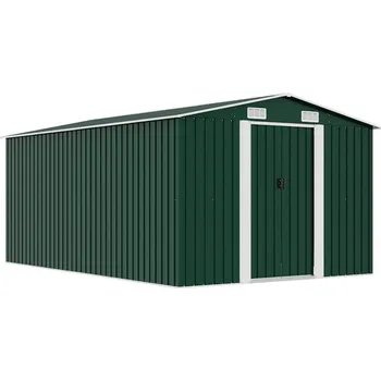 Zahradní domek vidaXL Zahradní domek 257 x 392 x 181 cm kovový zelený