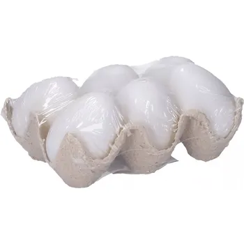 Velikonoční dekorace Wiky Vajíčko dekorační plastové bílé 6 cm, 6ks