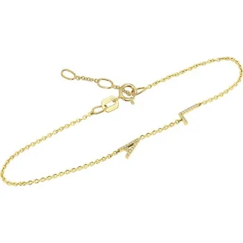 Náramek Náramek se 2 písmenky a lab-grown diamanty Anika