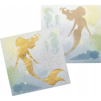 Papírový ubrousek Narozeninové ubrousky Mořská panna 20 ks 33 cm