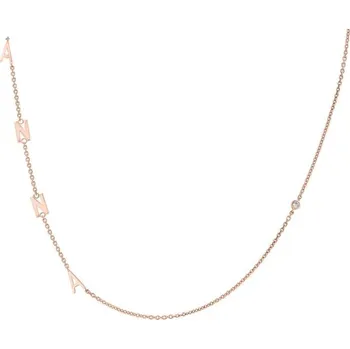 Náhrdelník Stříbrný náhrdelník se 4 písmenky podle vaší volby a lab-grown diamantem