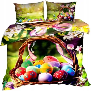 Povlečení 3D Bavlna saténové Povlečení 160x200cm VELIKONOČNÍ KOŠÍK