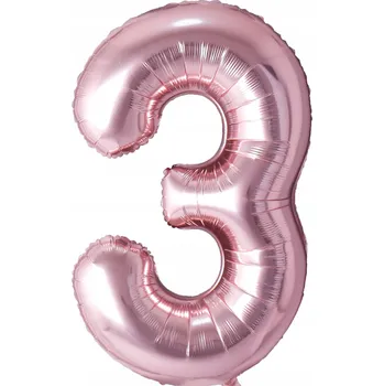 Balónek Fóliový balónek Číslice 3 světle růžová 101 cm (40')