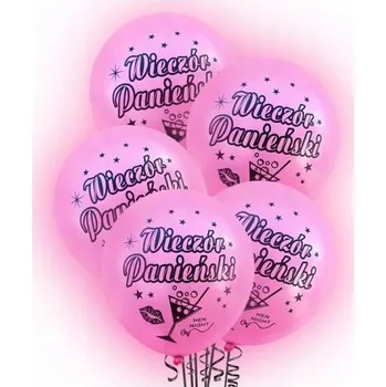 Balónek Balónky "Rozlučka Se Svobodou, svítící", 30 cm, růžové, DekoracjePolska, 5 ks