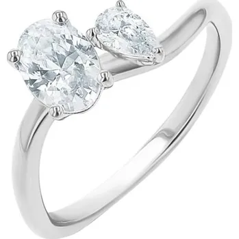 Šperk Vlnitý zásnubní prsten Toi et Moi s pear a oválným diamantem Zita