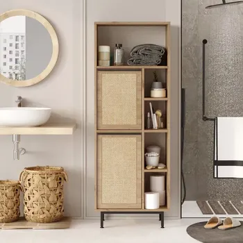 Koupelnový nábytek Koupelnová skříňka Houseland Dolby dub Castello/juta