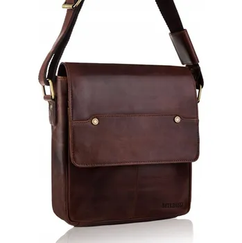 Betlewski kabelka přes rameno z pravé kůže hnědá