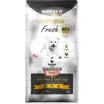 Krmivo pro psa Biofeed EUPHORIA FRESH Meat Adult 2kg Mini Small Monoprotein Krůta - Krmivo pro dospělé psy malých plemen s čerstvým masem (krůtí)
